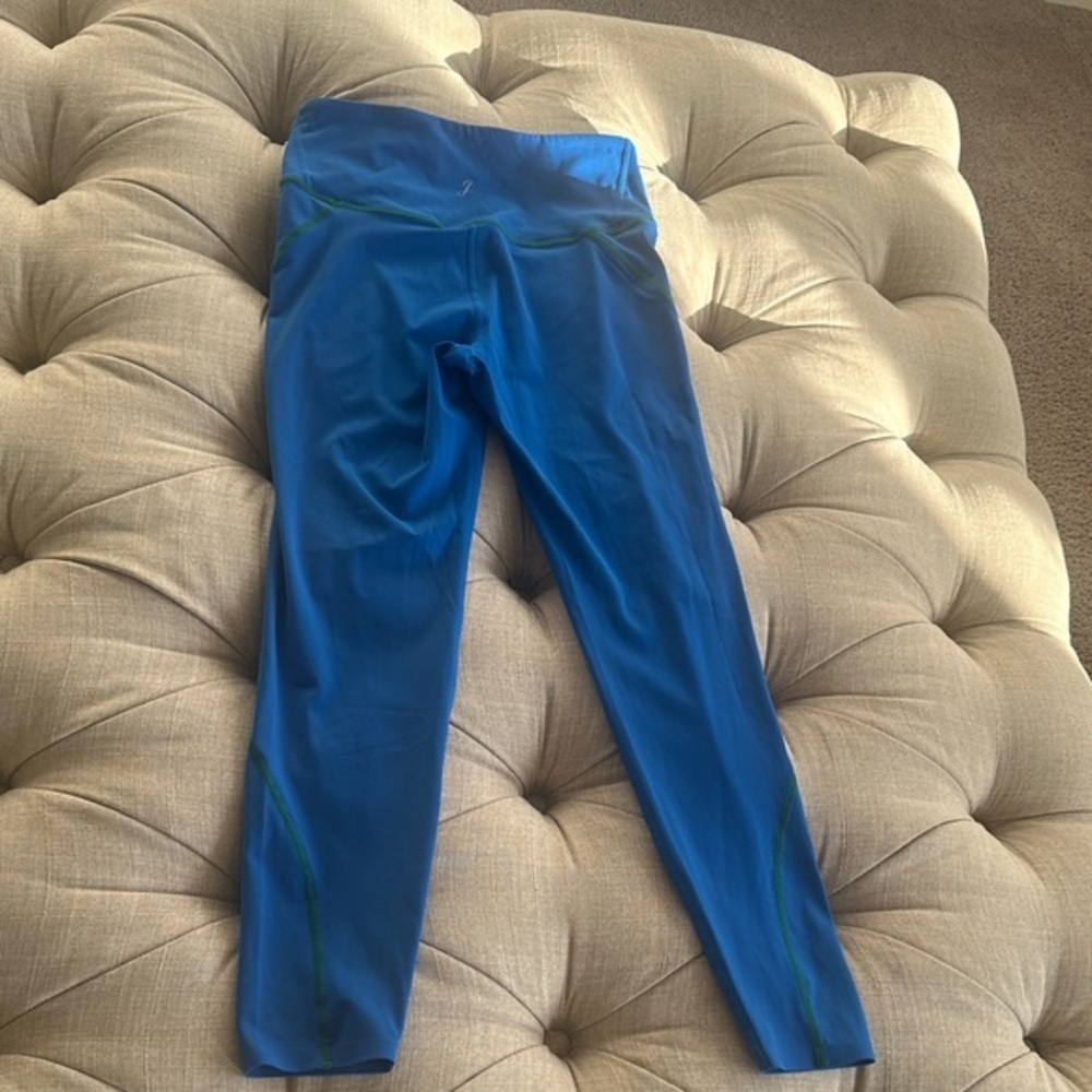 J. Crew Blue Leggings with Green Accents